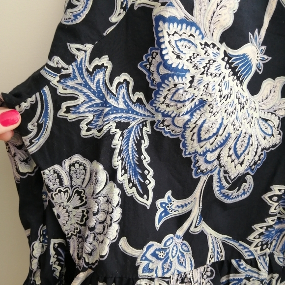 Fat Face Plus Size Maddox Blue Paisley Print Faux Wrap Dress With Pockets 20 - Picture 10 of 16